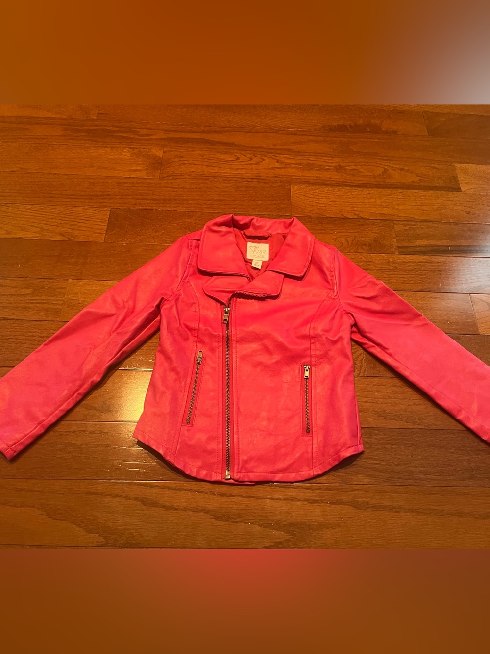 Girls Bright Pink Moto Jacket Size 5/6